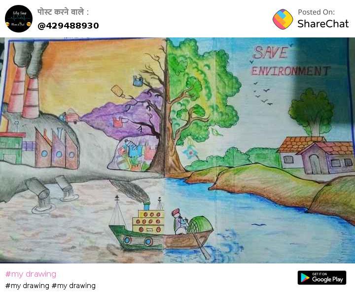 Save Earth, Save Environment Painting by Dwaraka Pawar-saigonsouth.com.vn